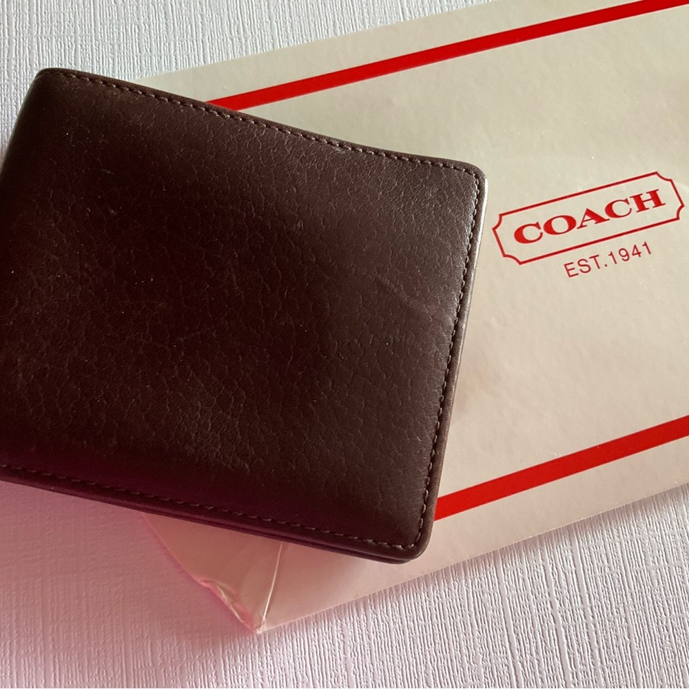 Coach Brown Leather Men's Wallet - Picture 2 of 7